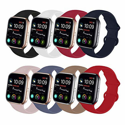 Picture of NUKELOLO Sport Band Compatible with Apple Watch 38MM 40MM, Soft Silicone Replacement Strap for Apple Watch Series 5/4/3/2/1 [M/L Size in Colorful]