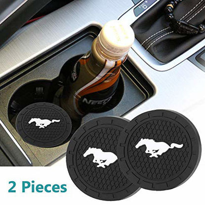 Picture of 2pcs Cup Holder Insert Coaster for Mustang, for Mustang Accessories