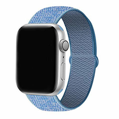Picture of YC YANCH Sport Loop Compatible with Watch Band 38mm/ 40mm, Breathable Soft Wristband Strap Replacement Compatible for iWatch Series 1/2/3/4/5/6/SE (38mm/40mm, Cape Cod Blue)