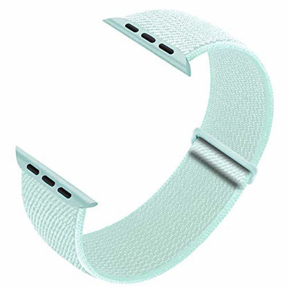 Picture of Ruiboo Sport Loop Compatible with iWatch Band 38mm 40mm 42mm 44mm iWatch Series 6 5 SE 4 3 2 1 Strap, Women Men Sport Weave Replacement Wristband Adjustable Breathable, 38mm 40mm Teal Tint