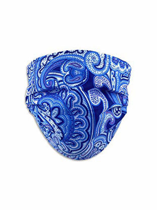 Picture of Calabrum Disposable Face Mask, Face Mask 12-Pack Disposable Face Mask (Navy Paisley)