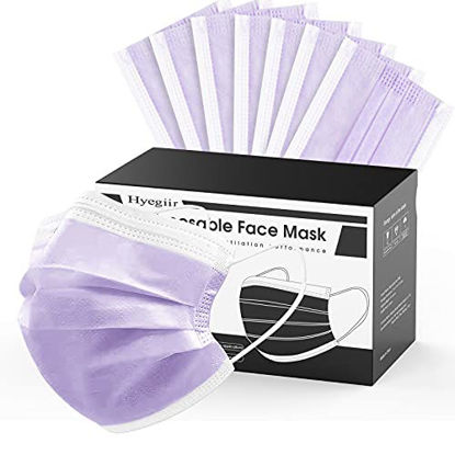 Picture of 100Pcs Purple Disposable Face Mask,Protective Mouth And Nose Disposable Elastic Earloop Face Masks,Breathable And Dustproof,Personal Care Breathable Safety Covers