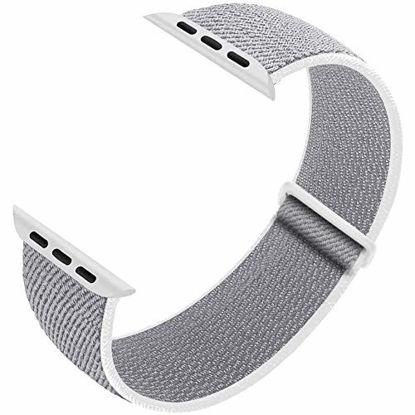 Picture of Ruiboo Sport Loop Compatible with iWatch Band 38mm 40mm 42mm 44mm iWatch Series 6 5 SE 4 3 2 1 Strap, Women Men Sport Weave Replacement Wristband Adjustable Breathable, 38mm 40mm Sea Shell