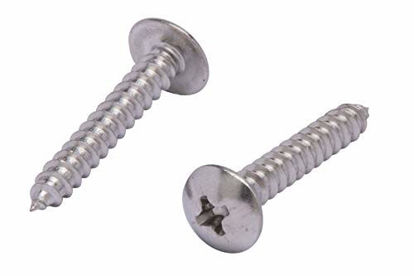 Picture of #6 X 7/8" Stainless Truss Head Phillips Wood Screw (100pc) 18-8 (304) Stainless Steel Screws by Bolt Dropper