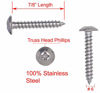 Picture of #6 X 7/8" Stainless Truss Head Phillips Wood Screw (100pc) 18-8 (304) Stainless Steel Screws by Bolt Dropper