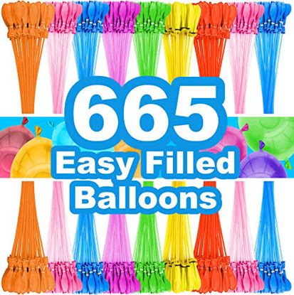 Picture of Water Balloons Instant Balloons Easy Quick Fill Balloons Splash Fun for Kids Girls Boys Balloons Set Party Games Quick Fill 660 Balloons for Outdoor Summer Funs NKL3