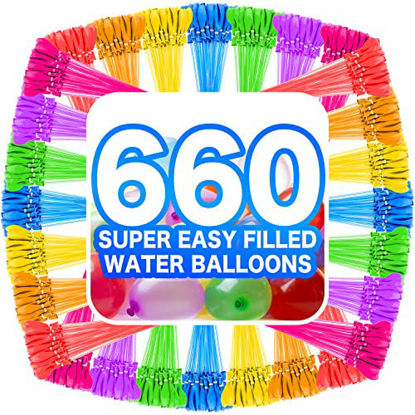 Picture of Water Balloons Instant Balloons Easy Quick Fill Balloons Splash Fun for Kids Girls Boys Balloons Set Party Games Quick Fill 660 Balloons for Outdoor Summer Funs DJSLQAW