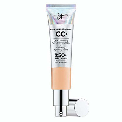 Picture of IT Cosmetics Your Skin But Better CC+ Cream, Neutral Medium (N) - Color Correcting Cream, Full-Coverage Foundation, Anti-Aging Serum & SPF 50+ Sunscreen - Natural Finish - 1.08 fl oz