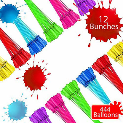 Picture of Tiny Balier Water Balloons Easy Quick Fill in 60 Seconds for Splash Fun Kids and Adults Party (12, multicolored013)