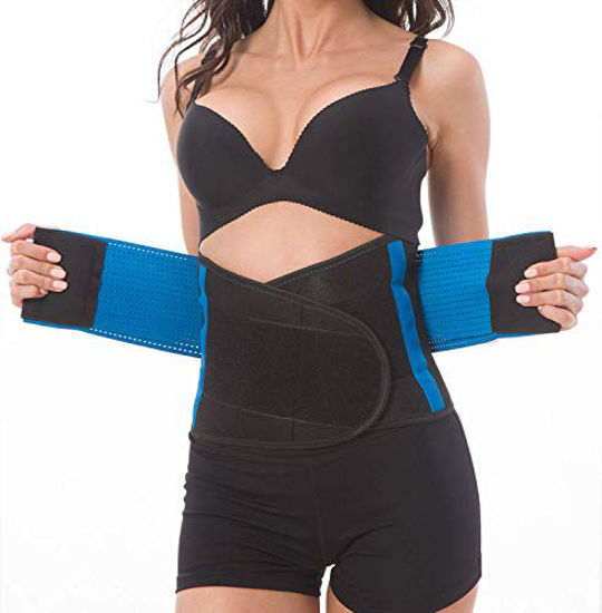 GetUSCart- Amuoc Waist Trainer Belt for Women - Waist Cincher Trimmer - Slimming  Body Shaper Belt - Sport Girdle Belt Blue