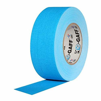 Picture of 2" Width ProTapes Pro Gaff Premium Matte Cloth Gaffer's Tape with Rubber Adhesive, 50 yds Length x, Fluorescent Blue (Pack of 1)