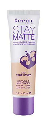 Picture of Rimmel Stay Matte Foundation True Ivory 1 Fluid Ounce Bottle Soft Matte Powder Finish Foundation for a Naturally Flawless Look