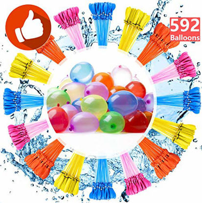 Picture of Water Balloons for Kids Girls Boys Balloons Set Party Games Quick Fill 592 Balloons 16 Bunches for Swimming Pool Outdoor Summer Fun BXOO1