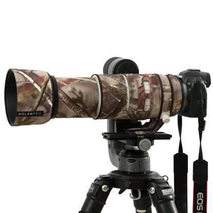 Picture of ROLANPRO Waterproof Lens Coat for Canon RF 100-500mm F/4.5-7.1 L is USM Camouflage Rain Cover