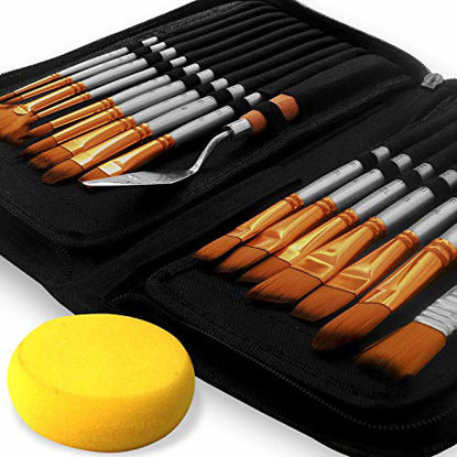 ARTIFY 15 pcs Professional Paint Brush Set Perfect for Oil