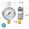 Picture of MEANLIN MEASURE 0~30Psi Stainless Steel 1/4" NPT 2.5" Single Scale FACE DIAL,Glycerin Filled Fuel Pressure Gauge,Liquid Filled Pressure Gauge WOG Water Oil Gas Lower Mount