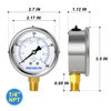 Picture of MEANLIN MEASURE 0~400Psi Stainless Steel 1/4" NPT 2.5" FACE DIAL Liquid Filled Pressure Gauge WOG Water Oil Gas Lower Mount