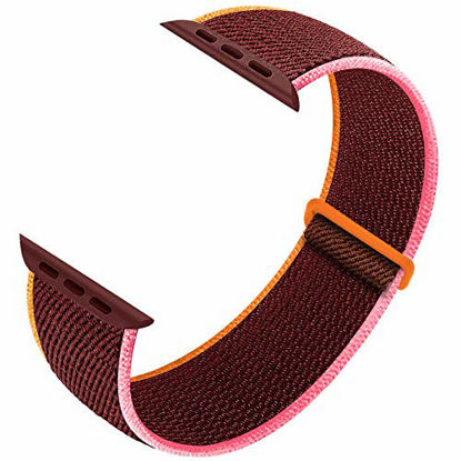 Picture of Ruiboo Sport Loop Compatible with Apple Watch Band 38mm 40mm 42mm 44mm iWatch Series 6 5 SE 4 3 2 1 Strap, Women Men Sport Weave Replacement Wristband Adjustable Breathable, 38mm 40mm Plum