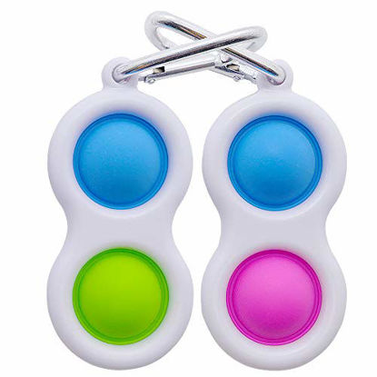 Picture of 2Pcs Simple Dimple Fidget Toy, Silicone Flipping Board Toy, Stress Relief Hand Toys, Decompression Simple Sensory Toys, Mini Fidget Toy for Kids Adults, Push Pop Bubble Keychain Sensory Therapy Toys