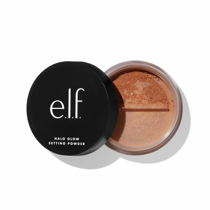 Picture of e.l.f. Halo Glow Setting Powder, Silky, Weightless, Blurring, Smooths, Minimizes Pores and Fine Lines, Creates Soft Focus Effect, Deep, Semi-Matte Finish, 0.24 Oz