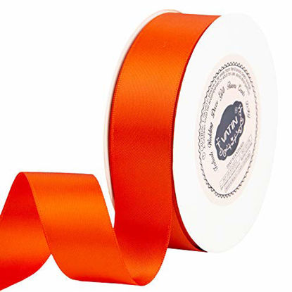 Picture of VATIN 1 inch Double Faced Polyester Satin Ribbon Autumn Orange - 25 Yard Spool, Perfect for Wedding, Wreath, Baby Shower,Packing and Other Projects