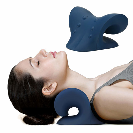 RESTCLOUD Neck & Shoulder Relaxer Cervical Traction Device TMJ Pain Relief  Blue