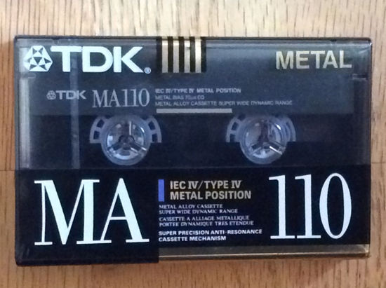 Picture of TDK MA110 Metal Biased Metal Alloy 110 Minutes Cassette Tape