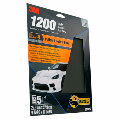 Picture of 3M Wetordry Sandpaper, 32022, 1200 Grit, 9 in x 11 in, 5 Sheets Per Pack