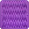 Picture of MicoYang Silicone Dish Drying Mat for Multiple Usage,Easy clean,Eco-friendly,Heat-resistant Silicone Mat for Kitchen Counter or Sink,Refrigerator or Drawer liner Purple M 12 inches x 12 inches
