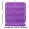 Picture of MicoYang Silicone Dish Drying Mat for Multiple Usage,Easy clean,Eco-friendly,Heat-resistant Silicone Mat for Kitchen Counter or Sink,Refrigerator or Drawer liner Purple M 12 inches x 12 inches