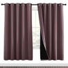 Picture of NICETOWN 100% Blackout Window Curtain Panels, Full Light Blocking Drapes with Black Liner for Nursery, 72-inch Drop Thermal Insulated Draperies (Dry Rose, 2 Pieces, 70-inch Wide Per Panel)