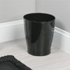 Picture of mDesign Round Plastic Bathroom Garbage Can, 1.25 Gallon Wastebasket, Garbage Bin, Trash Can for Bathroom, Bedroom, and Kids Room - Small Bathroom Trash Can - Fyfe Collection - Black