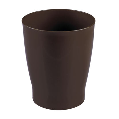 Picture of mDesign Round Plastic Bathroom Garbage Can, 1.25 Gallon Wastebasket, Garbage Bin, Trash Can for Bathroom, Bedroom, and Kids Room - Small Bathroom Trash Can - Fyfe Collection - Dark Brown