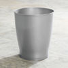 Picture of mDesign Round Plastic Bathroom Garbage Can, 1.25 Gallon Wastebasket, Garbage Bin, Trash Can for Bathroom, Bedroom, and Kids Room - Small Bathroom Trash Can - Fyfe Collection - Silver