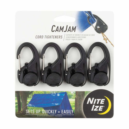Picture of Nite Ize NCJ-01-4R3 CamJam Tie Down Rope Carabiner Clip, Cord Tightener 4-Pack, 4 Count