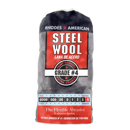 Picture of Steel Wool, 12 pad, Extra Coarse Grade #4, Rhodes American, Heavy Duty Steel Wool
