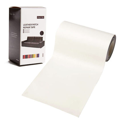 Picture of Leather Repair Patch Tape Cream White 3 x 60 inch Self Adhesive Leather Repair Tape for Furniture, Car Seats, Couch, Sofa, Office Chair, Vinyl Repair Kit