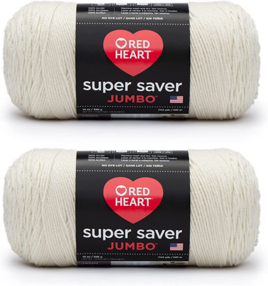 Picture of Red Heart Super Saver Jumbo Aran Yarn - 2 Pack of 396g/14oz - Acrylic - 4 Medium (Worsted) - 744 Yards - Knitting/Crochet
