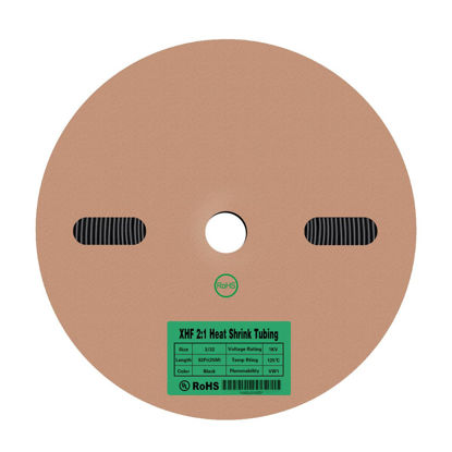 Picture of XHF 55 FT 3/32" Heat Shrink Tubing Roll 2:1,Electrical Industrial Shrink Tube for Wire Insulation,UL Listed and RoHS Compliant Black