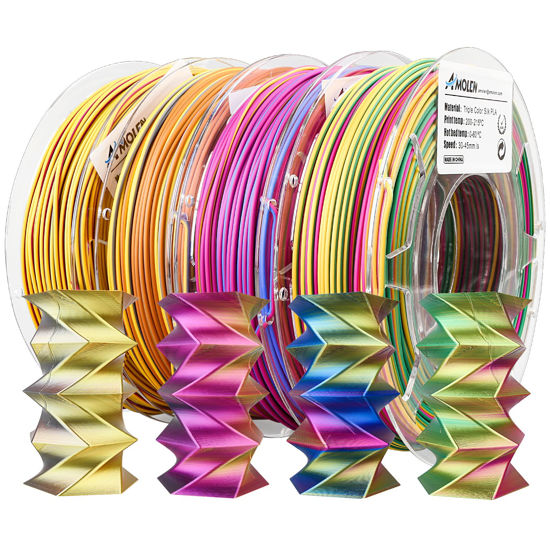 PLA Silk Tricolor Filament - Three-colored filament