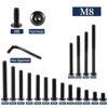 Picture of M8 x 12mm 20Pcs Flat Head Hex Socket Cap Screws Bolts, 304 Stainless Steel 18-8, Full Thread, Black Oxide by SG TZH (with Hex Spanner)
