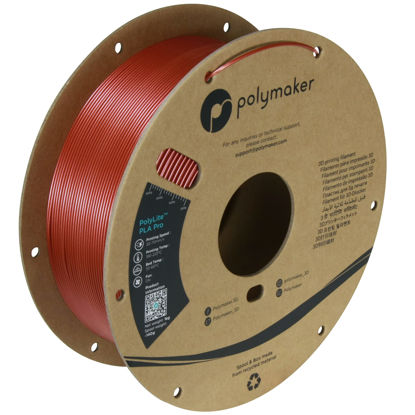 Picture of Polymaker PLA PRO Filament 1.75mm Metallic Red, Powerful PLA Filament 1.75mm 3D Printer Filament 1kg - PolyLite 1.75 PLA Filament PRO Tough & High Rigidity 3D Printing PLA Filament Metallic Red