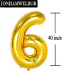 Picture of 16 Number Balloons Gold Big Giant Jumbo Number 16 Foil Mylar Balloons for 16th Birthday Party Supplies 16 Anniversary Events Decorations