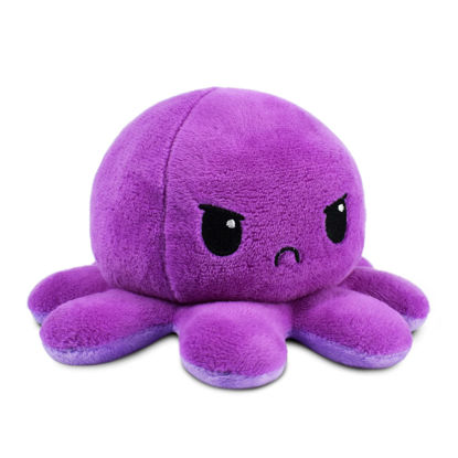 Picture of TeeTurtle - The Original Reversible Octopus Plushie - Dark Purple + Light Purple - Cute Sensory Fidget Stuffed Animals That Show Your Mood