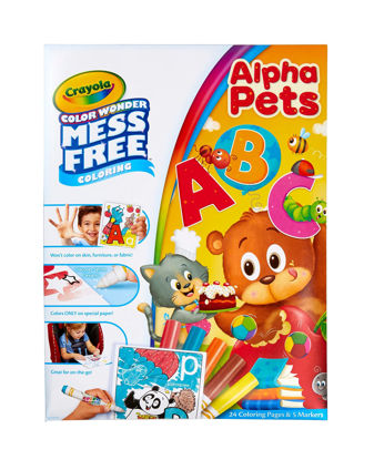 Picture of Crayola Color Wonder Alpha Pets, Mess Free Coloring for Toddlers, 24 Coloring Pages & 5 Mess Free Markers, Gift for Kids, Ages 3, 4, 5, 6 [Amazon Exclusive]