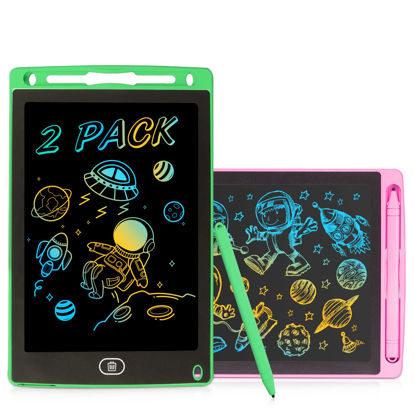 Picture of 2 Pack LCD Drawing Tablet for Kids, 8.5 Inch Colorful Drawing Pad Toddler Doodle Scribble Boards for 3 4 5 6 7 8 Year Old Girls Boys