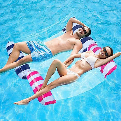 Picture of [2pack] Upgrated 4-in-1 Adults Pool Float & Water Hammock, Multi-Purpose, Inflatable Pool Floats for Adults, Non-Stick PVC Material…