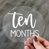 Picture of Acrylic Baby Milestone Discs for Baby Photos-13 PCS Clear Acrylic Baby Monthly Milestone Cards Baby Monthly Photo Prop Newborn Birth Announcement Sign Acrylic Circles Baby Monthly Milestone Marker