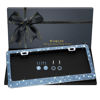 Picture of Bling License Plate Frame for Women, 1PCS Sparkly License Plate Frames| Over 1200 pcs 14 Facets Bedazzled Clear Glass Diamond Rhinestone Crystals w/Free Glitter Diamond Box (Light Blue)