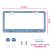 Picture of Bling License Plate Frame for Women, 1PCS Sparkly License Plate Frames| Over 1200 pcs 14 Facets Bedazzled Clear Glass Diamond Rhinestone Crystals w/Free Glitter Diamond Box (Light Blue)